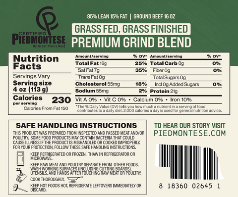 85% Lean Grass Fed Ground Beef Case