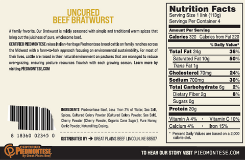 Original All Beef Bratwurst