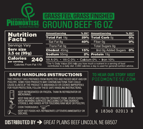 80% Lean Grass Fed Ground Beef Case