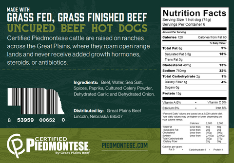 Grass Fed Jr. Hot Dogs