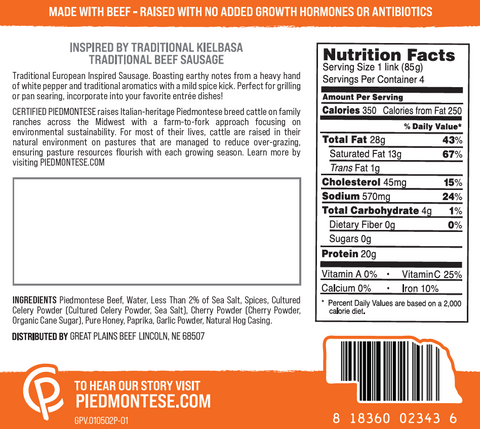 All Beef Traditional Sausage