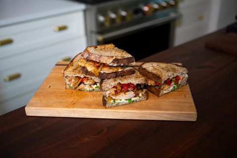 Sourdough Chicken Melt with Roasted Red Peppers & Mozzarella