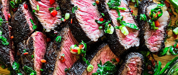 Grass Fed Ribeye with Tequila-Lime Cutting Board Sauce