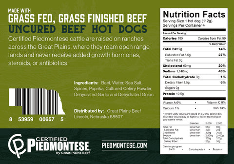 Grass Fed Hot Dogs