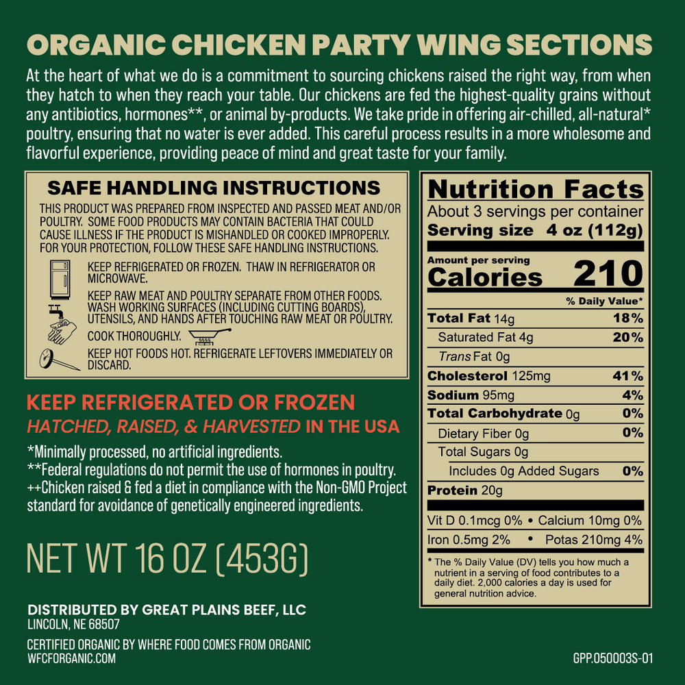 
                  
                    Organic Chicken Party Wings
                  
                