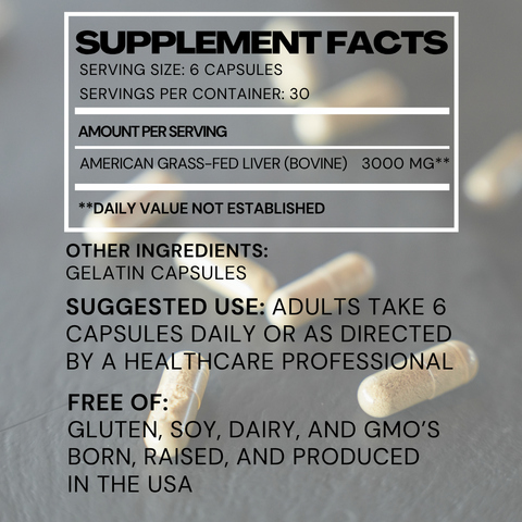 Pasture Raised, Grass Finished Beef Liver Supplement